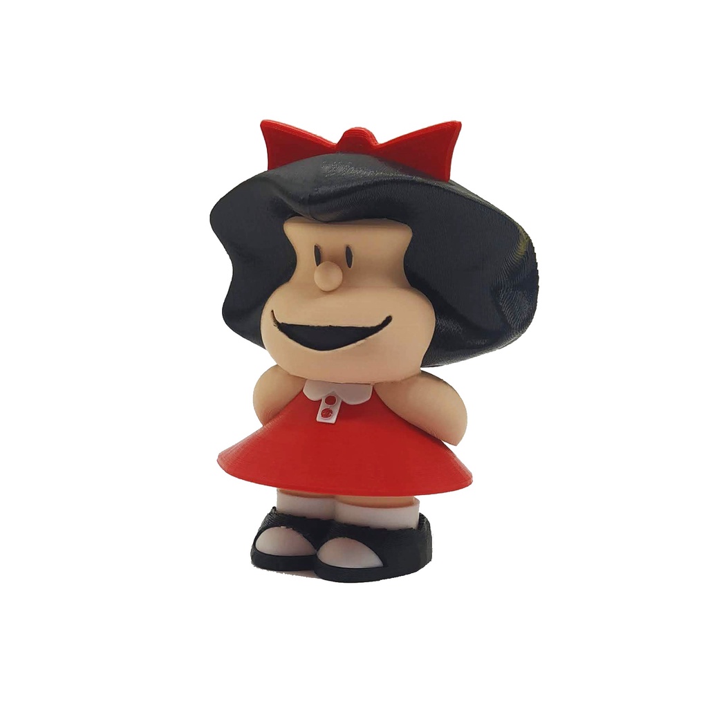 Action FIgure Mafalda - Toyart - Vestido Vermelho - 8cm de Altura
