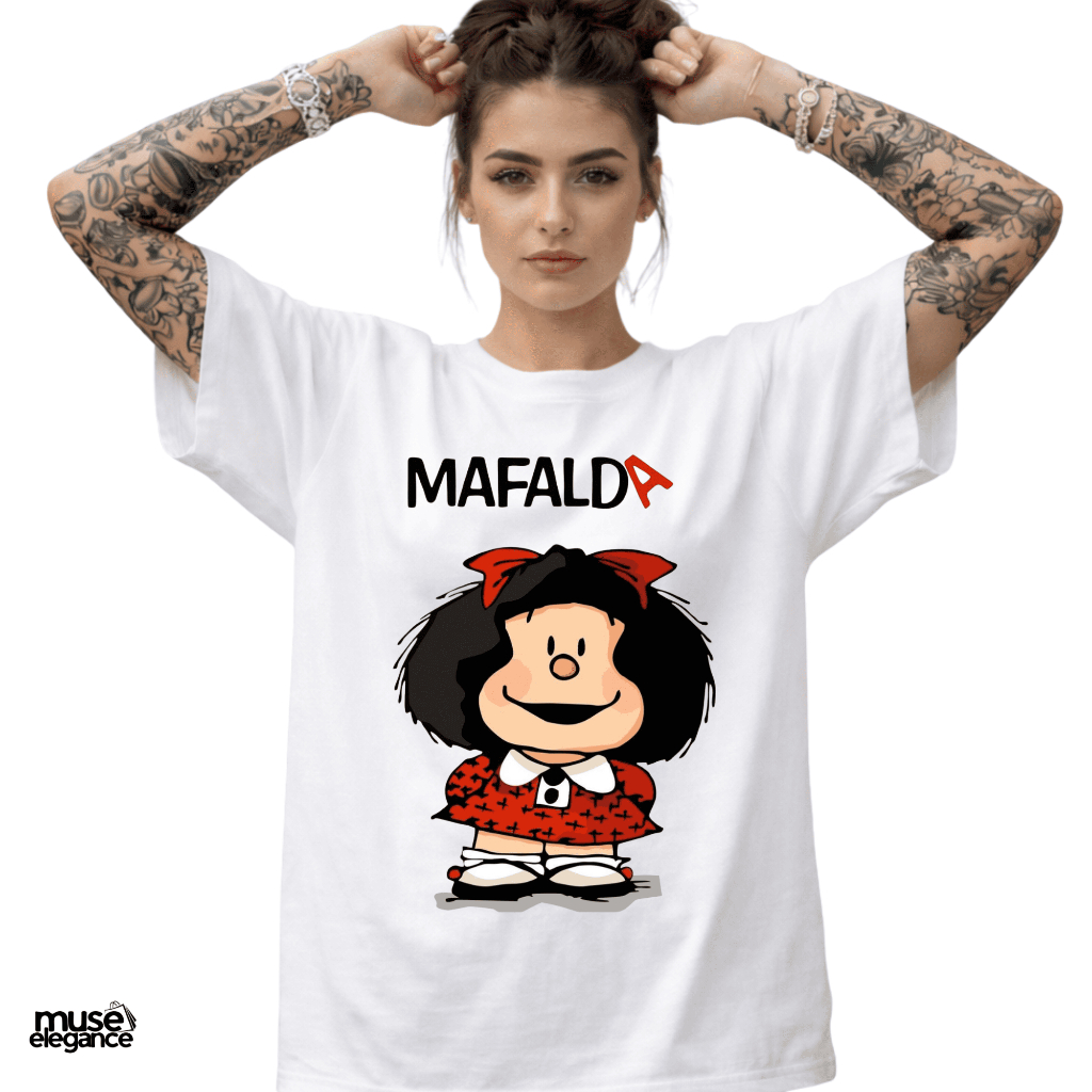 Camiseta Unissex Estampa Exclusiva Mafalda 100% Algodão Blusa Feminina/Masculina qualidade premium