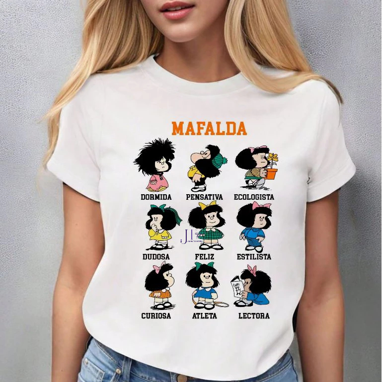 Camiseta Unissex,Blusa casual,desenho,vintage mafalda, camiseta unissex,moda plus size