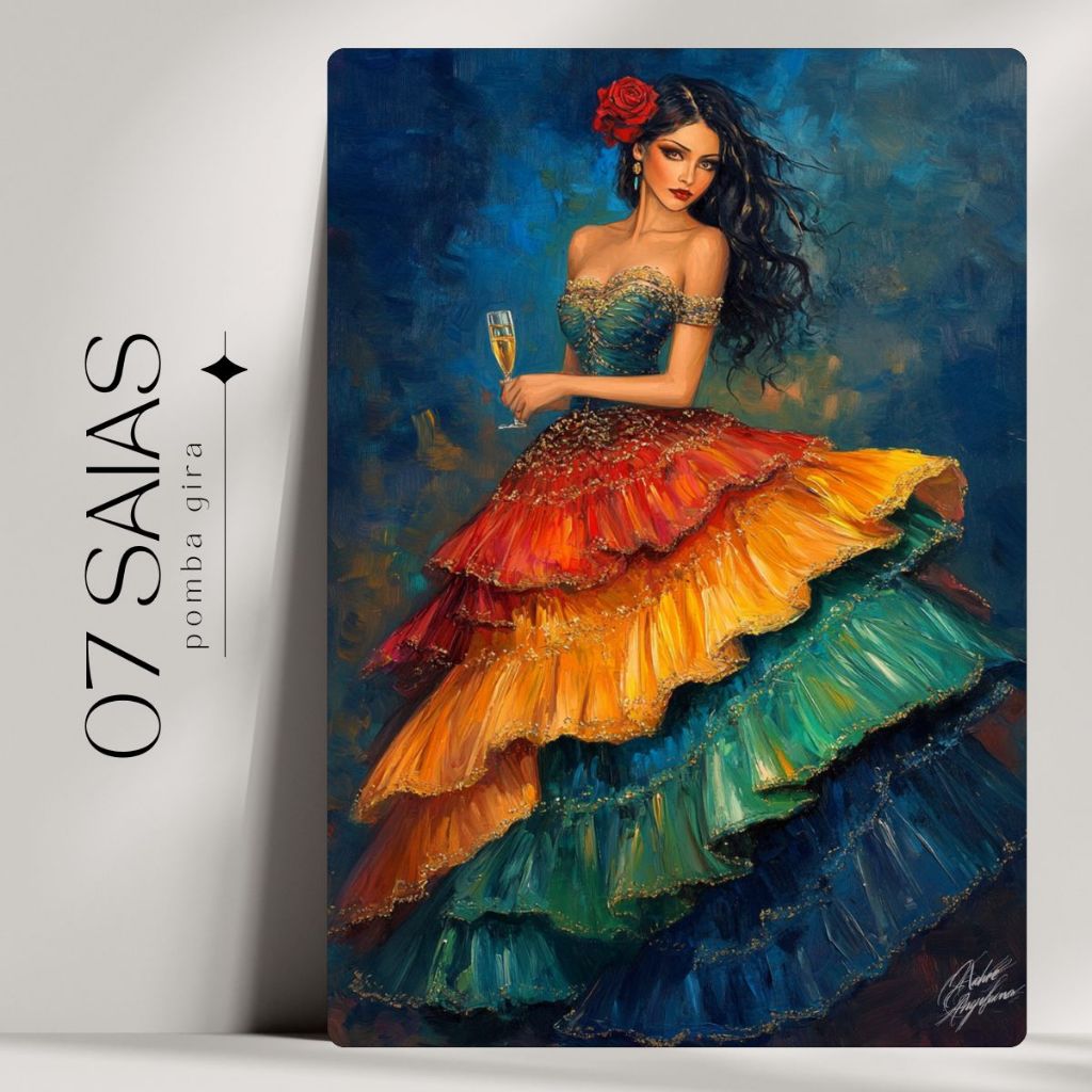 Pomba Gira 7 Saias - Quadro Decorativo - As Mais Cultuadas Umbanda Candomblé
