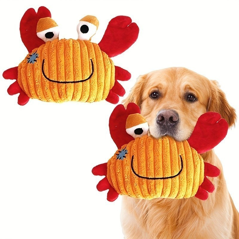 Dog Squeaky Chew Toy Durable Plush Teeth Toy Washable Interactive Dog Toy-**-