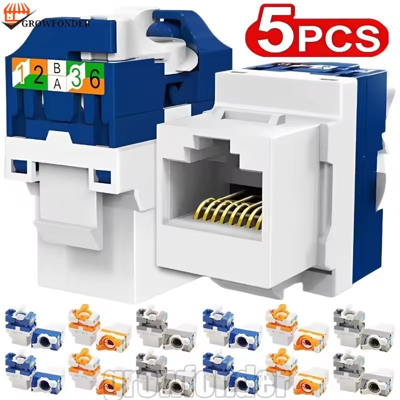 [Fasty] 5-1Pcs Cat6/5e/6A RJ45 Keystone Jack Module Connector-Acoplador De Módulo-Ferramenta Sem Perfuração-Adaptadores