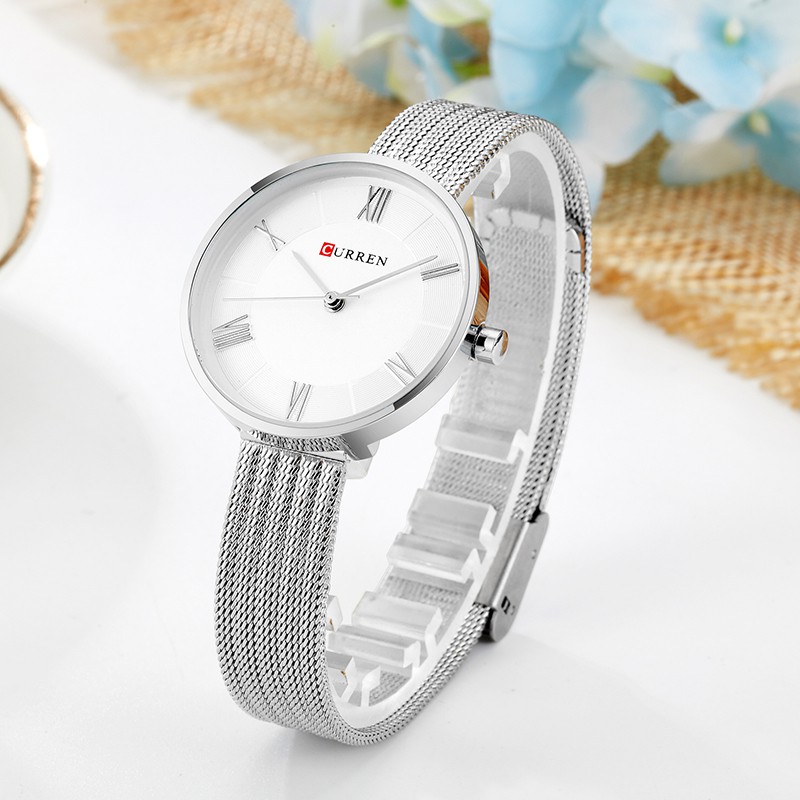 CURREN Hot Fashion Creative Women Bracelet Watches Ladies Stainless Steel Dress Wristwatches Casual Quartz Clock