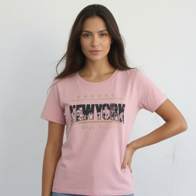Camiseta Feminina T-Shirt Estampada New York Casual Blusa Algodão Feminina T-shirt Blogueira