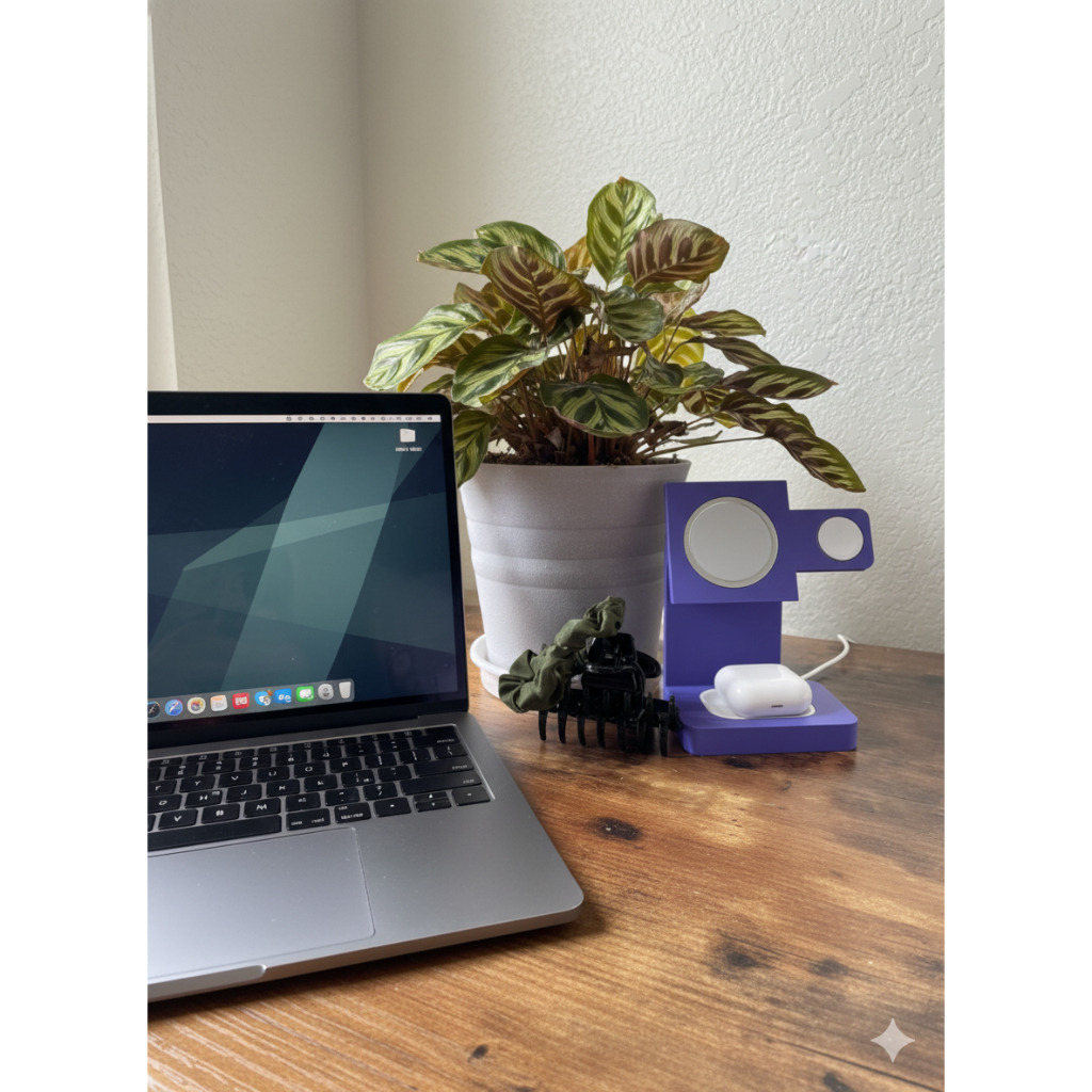 Dock MagSafe 3 em 1 | Base para iPhone, Apple Watch e AirPods | Organizador de Mesa