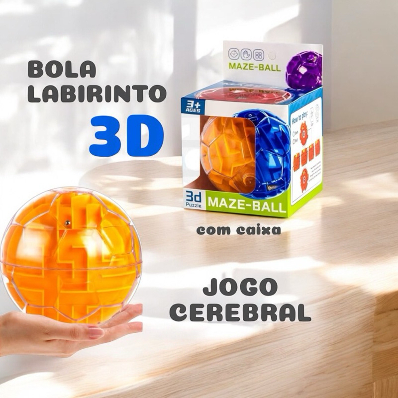 Bola Labirinto 3D Maze Ball Brinquedos educativos Desafios de festa para crianças e adultos