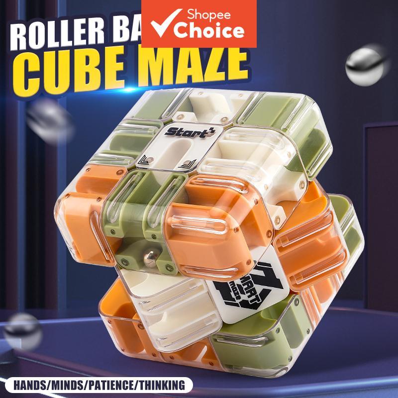 Seis Lados 3D Rolling Ball Maze Cube Brain Logic Training Stress Relief Fidget Toy Jogo De Quebra-Cabeça Educacional Bri