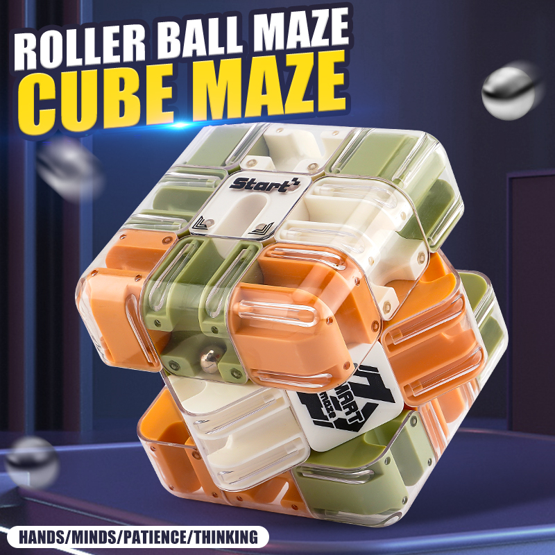 Seis Lados 3D Rolling Ball Maze Cube Brain Logic Training Stress Relief Fidget Toy Jogo De Quebra-Cabeça Educacional Bri
