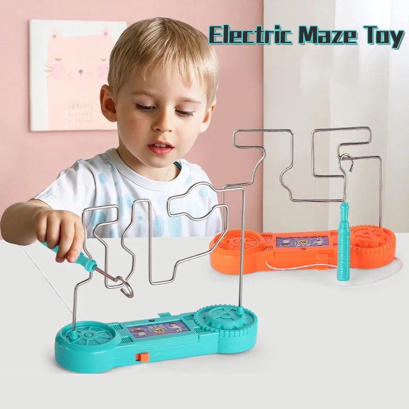 Kids Collision Electric Shock Maze Touch Game Fine Motor Toy Experiência Engraçada Ciência Brinquedos Educacionais