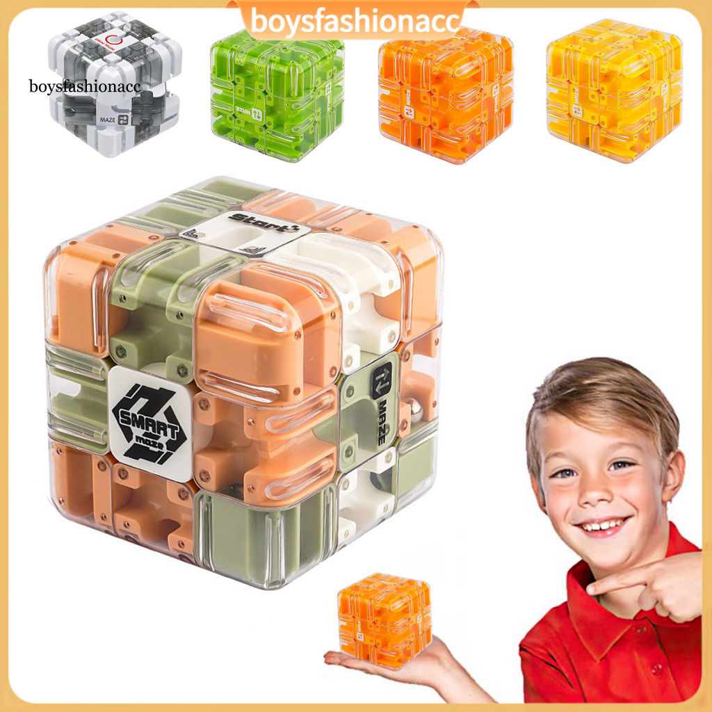 1 or 2 Pcs 3d Maze Puzzle Cube Toy Rolling Ball Brain Teaser Stress Relief Logical Thinking Training Handheld Educationa