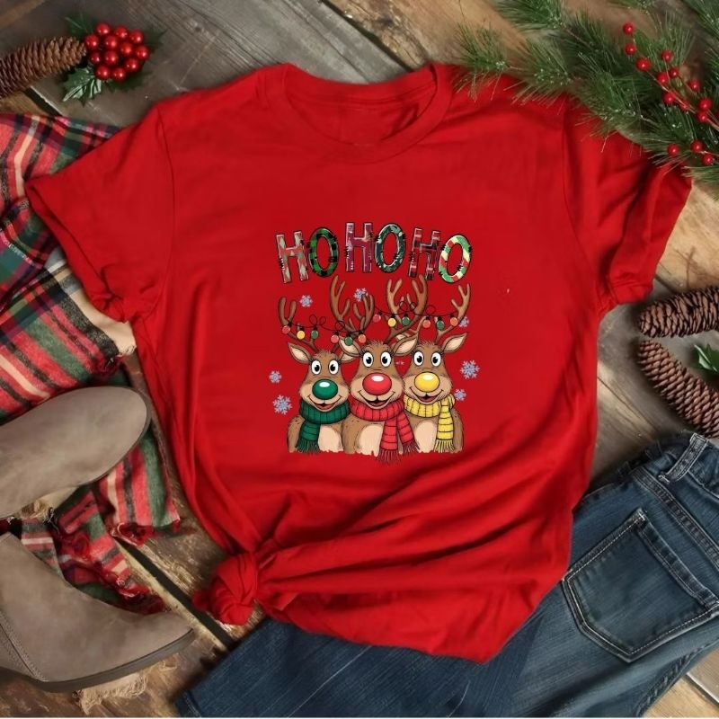 T-shits camiseta de Natal 100% algodão leve básica
