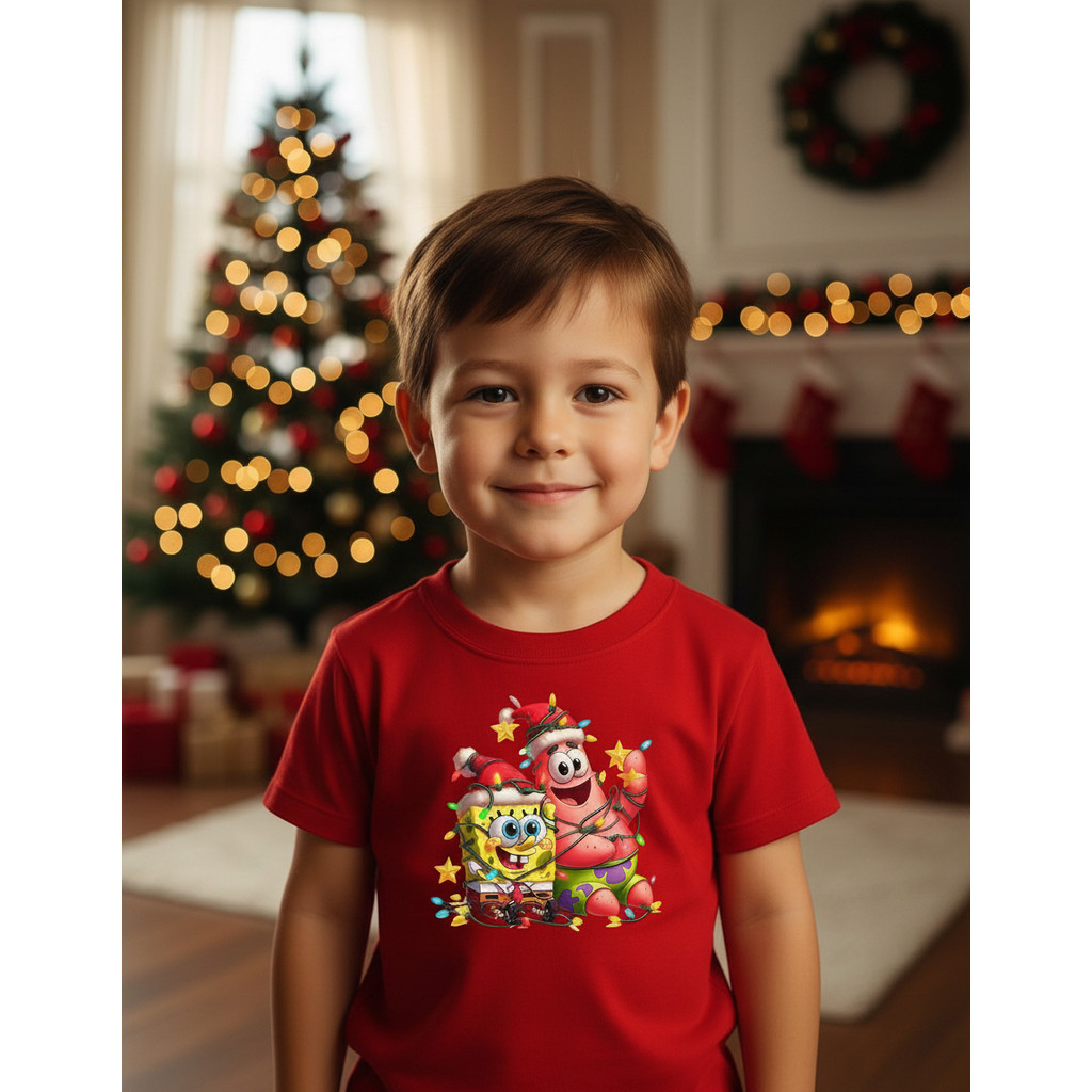 Camiseta Infantil De Natal T-Shit Leve Com Tecido De Qualidade Perfeito Para Comemorações Shopee
