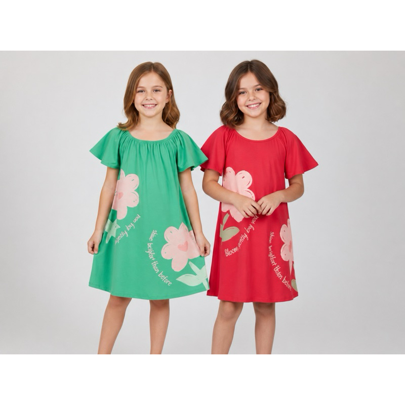 Vestido Verão Brandili Caimento Leve Fluido Florido Menina Infantil Confortavel Leve Macio Promoção