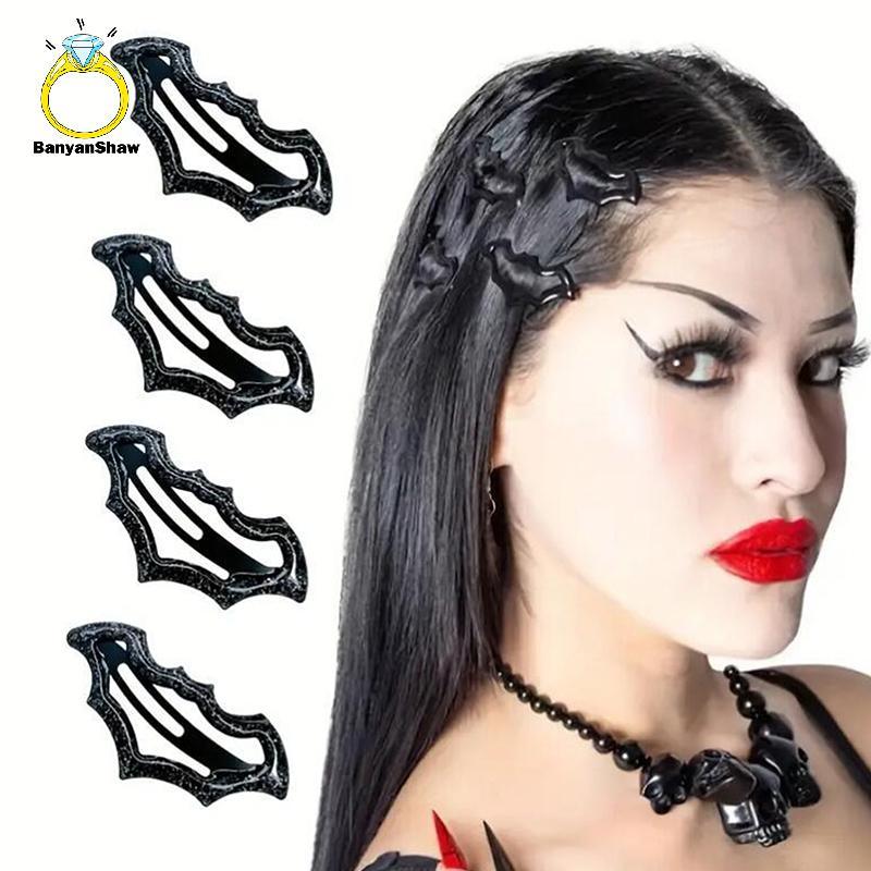 [BANY] Conjunto De Grampos De Cabelo De Morcego De Halloween Com 10 Peças , Acessórios De Moda Fofos Multicoloridos Para