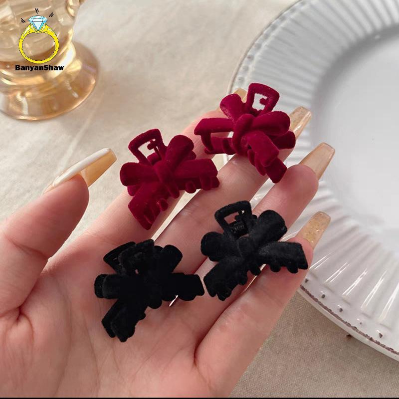 [BANY] 5 Peças Novo Laço De Veludo Princesa Cabeça Prendedor De Cabelo Clipe Lateral Grampo E Franja Feminino Meninas Bo
