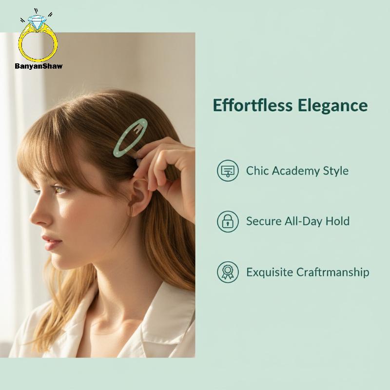 [BANY] 4 Peças De Grampos De Cabelo Ovais Elegantes De Bolinhas Sem Costura Laterais Doces Acessórios Da Moda Para Mulhe