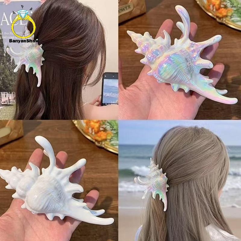 [BANY] Grampo De Cabelo Concha Oceano Caranguejo Do Mar Coreano Grande Garra Grampos Elegantes Para Mulheres Meninas Ace