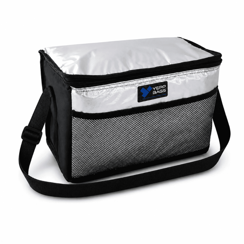 Bolsa Térmica Praia Metalizada Com Alça E Bolso Externo 15L