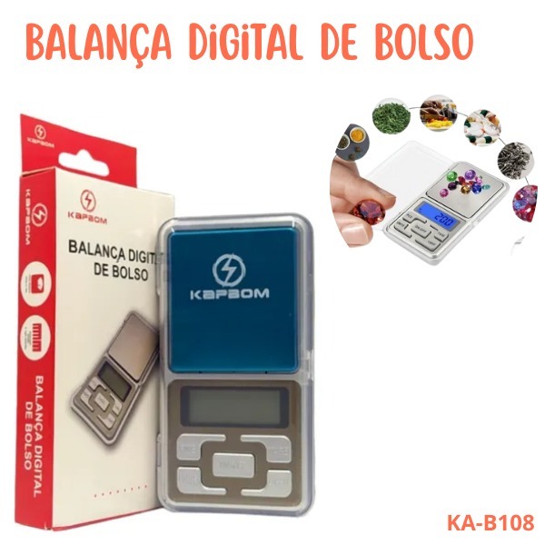 Mini Balança Digital De Bolso E Alta Precisão 0,1g Até 500g