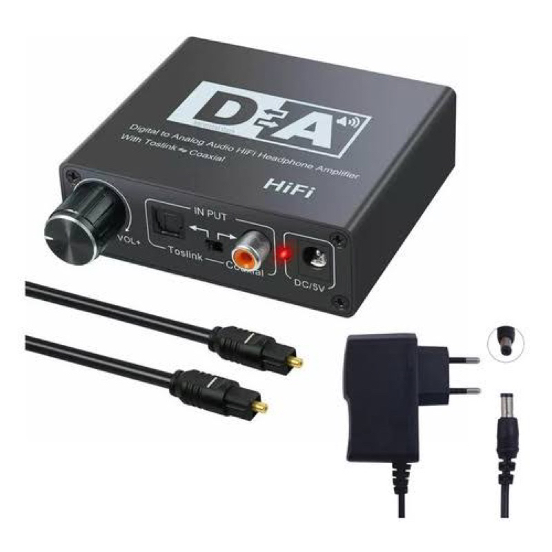 Conversor De Áudio Digital Para Analógico HIFI DAC Com RCA 3.5 Mm Toslink Óptico Coaxial Pro