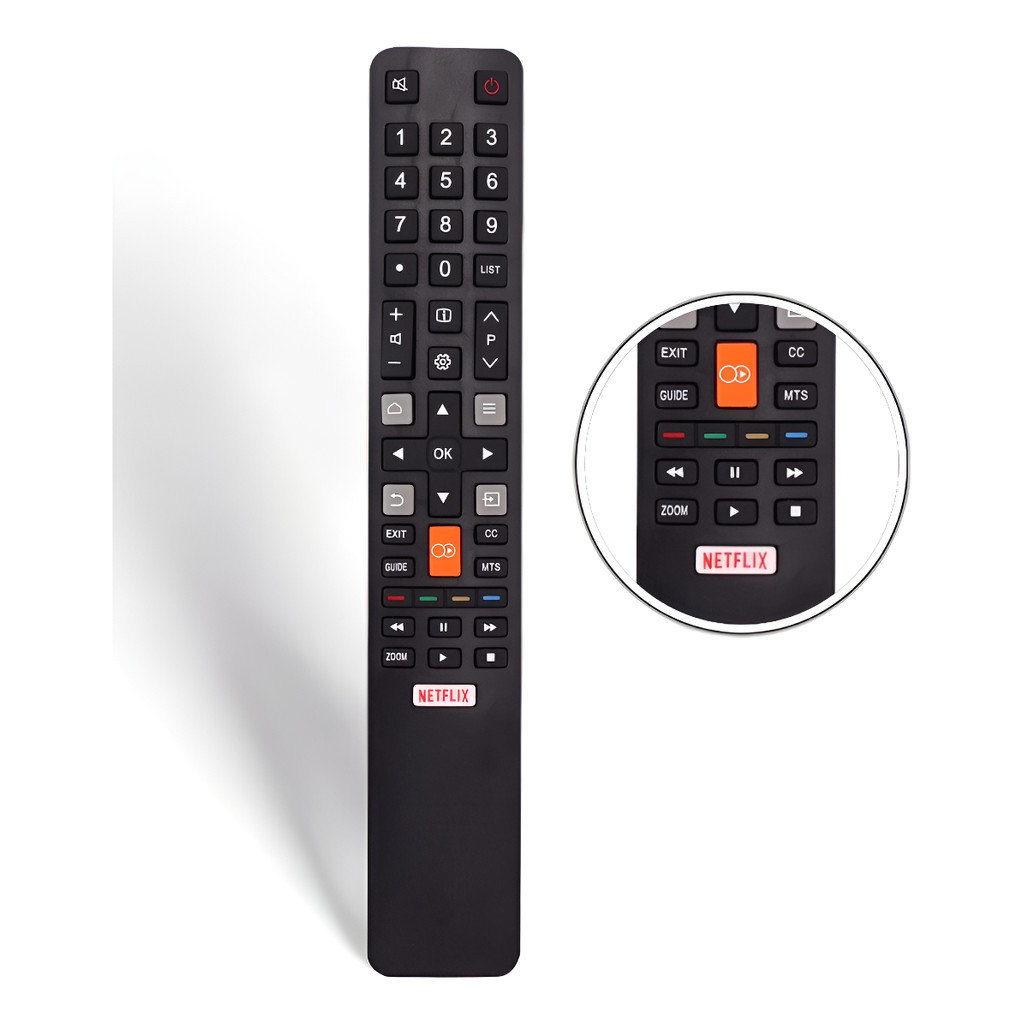 Controle Compatível Tv Tcl Rc802n L55s4900fs Netflix Globo L32S4900S  L40S4900FS  L43S4900FS  L49S4900FS  L55S4900FS