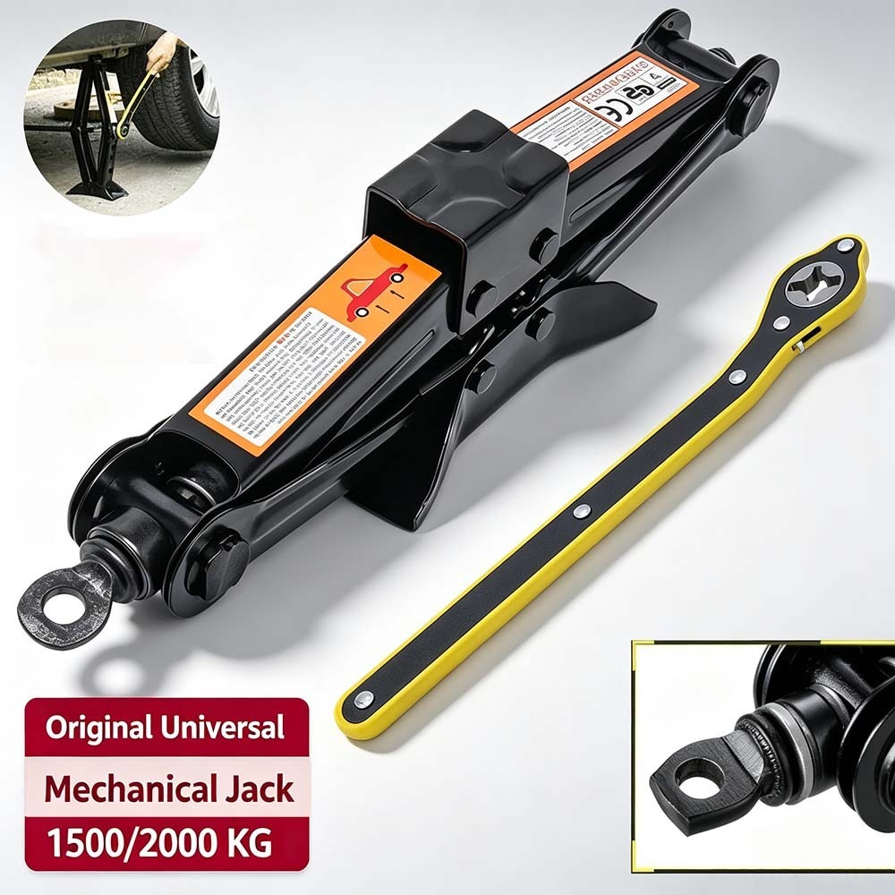 Universal Alligator Accordion Car Jack 1.5/2 Tons 1500‑2000KG Original with Ratchet Wrench for Tire Change