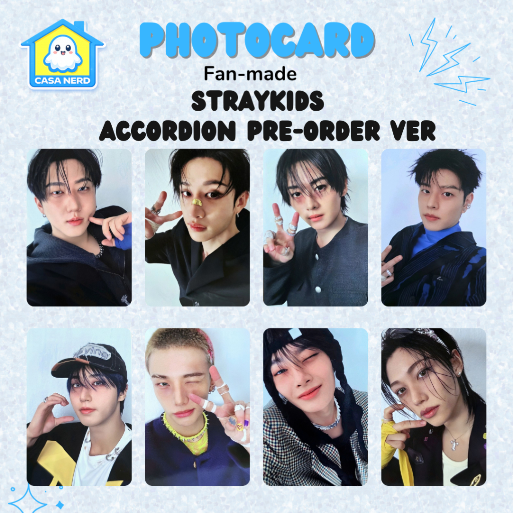 Photocards - Fanmade - Stray kids - Karma - Accordion Pre-order Ver - Kit 8 (unidades)