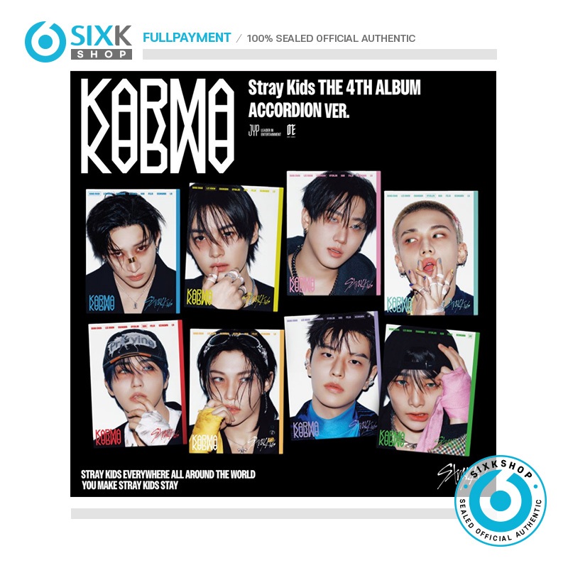 (ACCORDION ver) STRAY KIDS 4o Álbum KARMA + 2 Músicas KOREA POBS GIFT