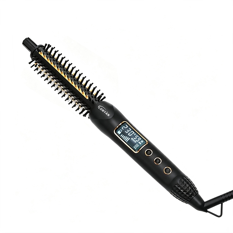 Escova Modeladora 18mm LONYAN Bivolt 127V 220V Modelador de Cachos Profissional Onda Temperatura Cerâmica Anti Frizz LCD