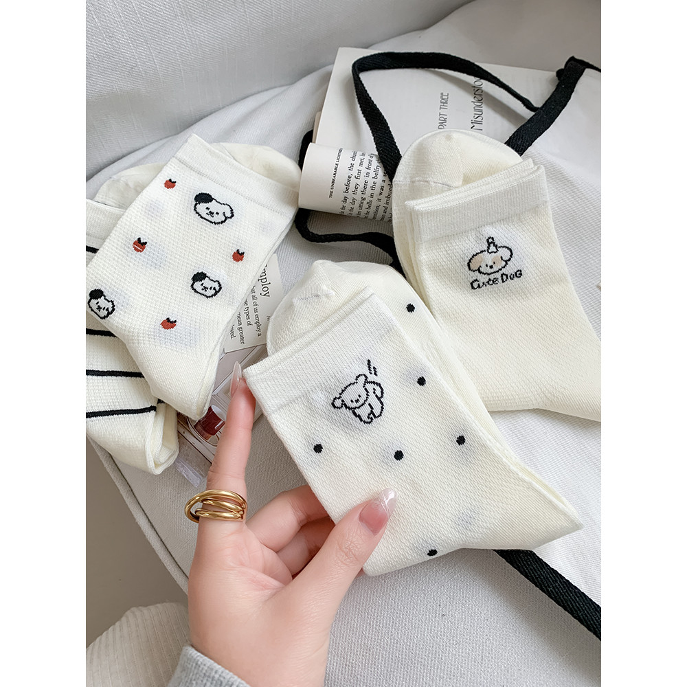 Meias femininas primavera verão malha meias brancas puro algodão verão estilo fino desodorante absorvente de suor respir