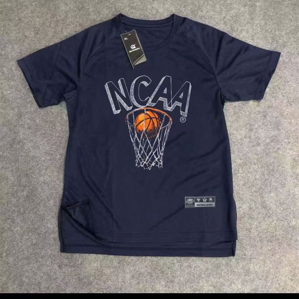 2026 novo estilo nca americano basquete de secagem rápida camiseta de manga curta treinamento dividido tiro malha respir