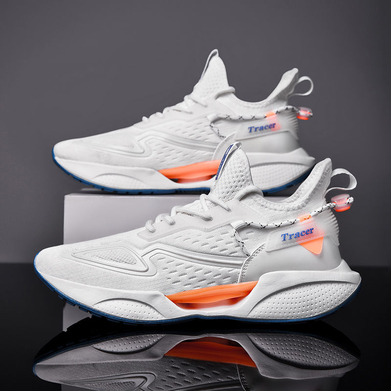 Novo estilo esportes papai sapatos masculinos rendas tênis de corrida 2024 primavera outono sola macia moda malha respir