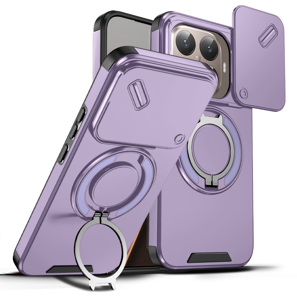 Para Xiaomi 15T Pro 5G 2025 Mi 15T 15TPro Caso Armadura À Prova De Choque Slide Anel Magnético Capa Suporte Proteção Tel