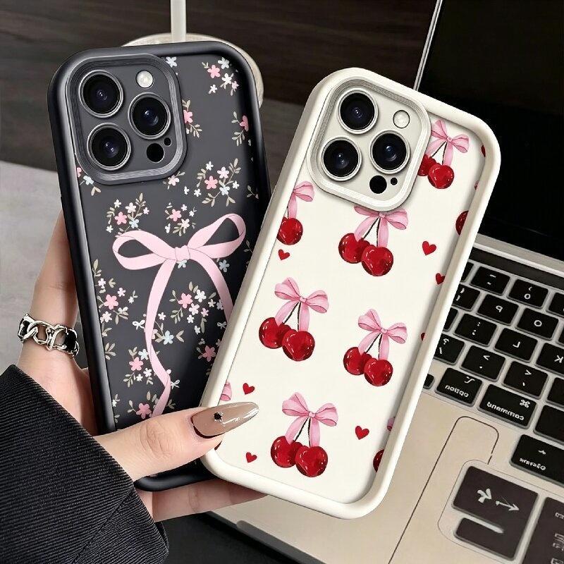 Funda de teléfono con lazo y cerezas para Xiaomi 15T PRO 5G POCO F7 F6 F5 Pro 13T 5G