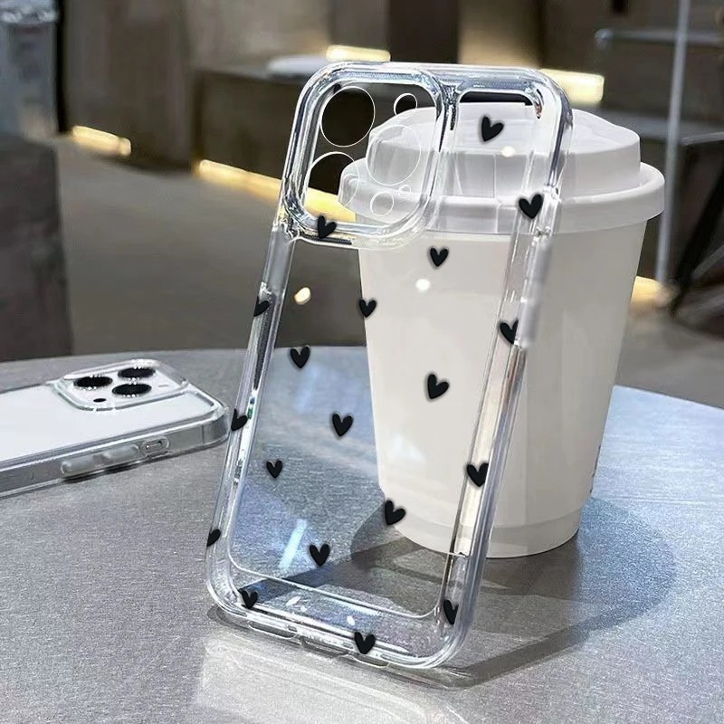 Capa Transparente para Xiaomi 17T 15T Pro Redmi Note 15 14 Pro Plus 5G 4G Redmi 15C Personalizada Coração Transparente