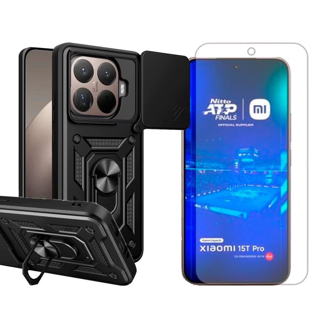 Capa Capinha Anel Para Xiaomi 15T Pro + Pelicula Hidrogel