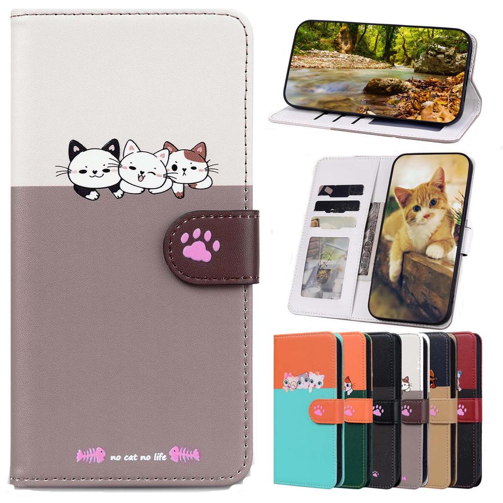 Bonito Animal De Estimação Carteira De Couro Flip Caso Para Xiaomi 15T 14T Pro 13T 13 13 Lite POCO C75 X7 M7 F7 X6 Titul