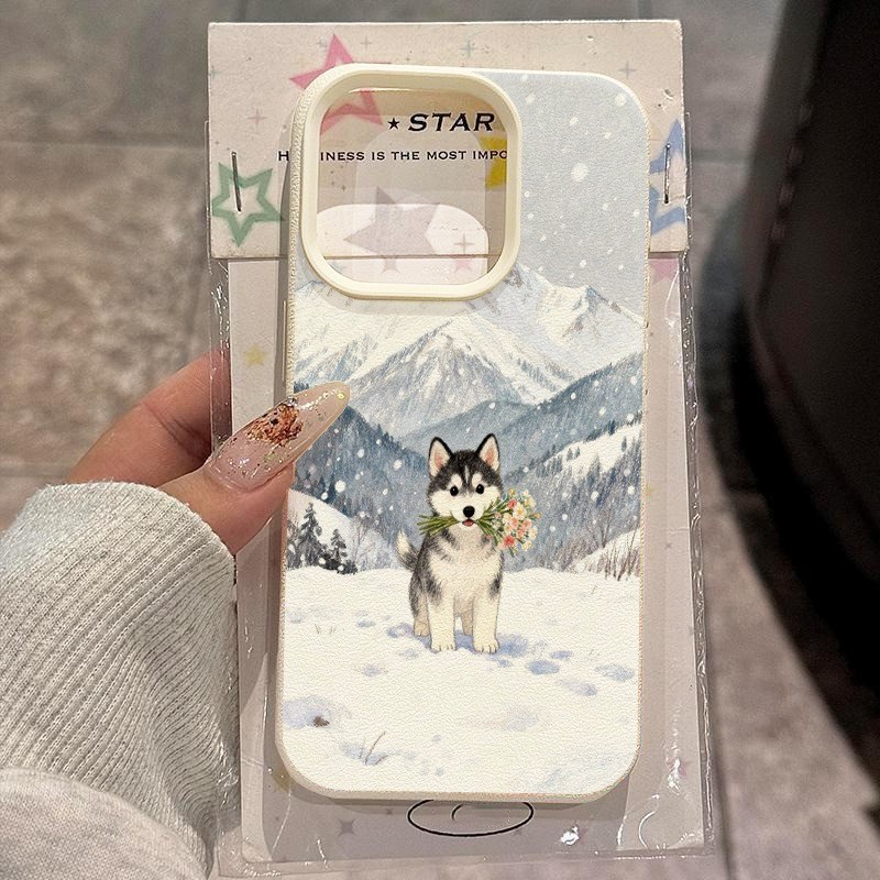 Neve Montanha Flor-Hugging Husky Caso Para Xiaomi Poco M8 F7 F6 F5 X5 X6 X7 Pro 17T 15T 14T 13T 15 14 13