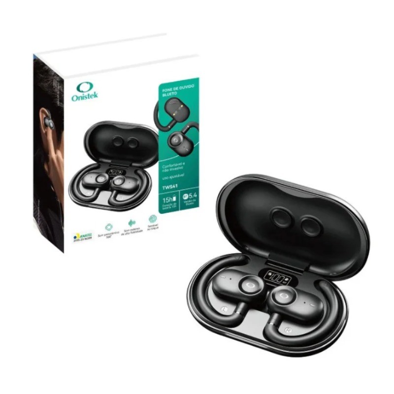 Fone De Ouvido Bluetooth5.4 Sem Fio Esportivo Toque Sensível Recarregável 15h Autonomia Ergonômico