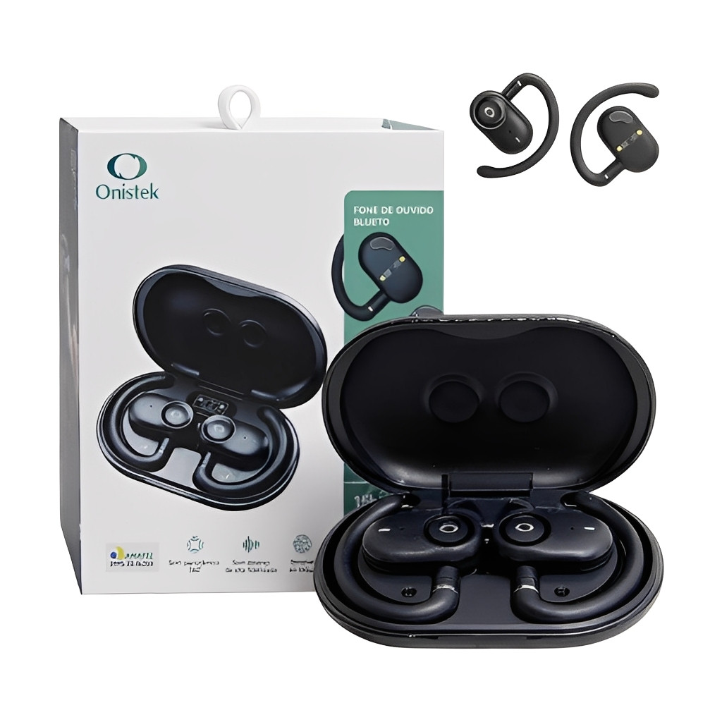 Fone De Ouvido Sem Fio Bluetooth5.4 Esportivo Recarregável 15h Autonomia Ergonômico Leve e Compacto
