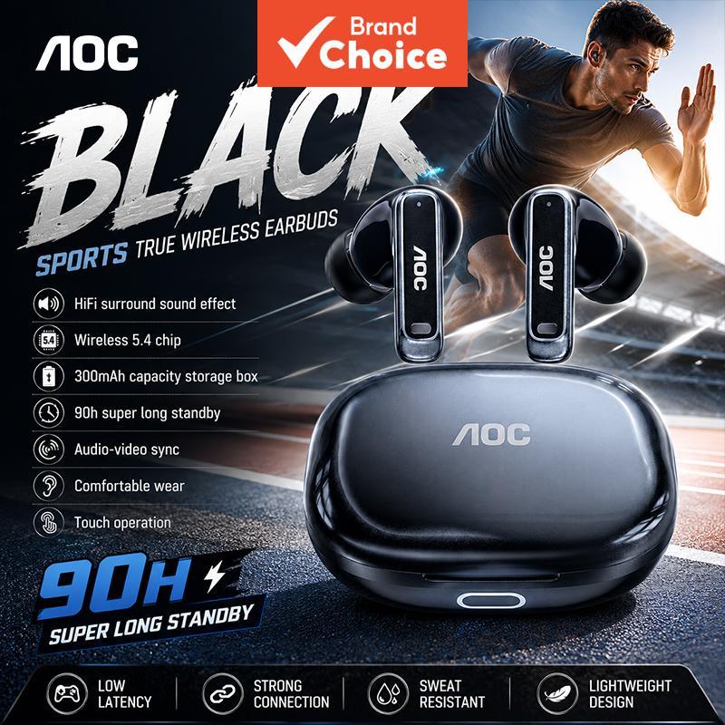 AOC ACT4611 Fones De Ouvido TWS Sem Fio Bluetooth5.4 Surround Stereo Bass Com Estojo De Carregamento Controle De Botão B