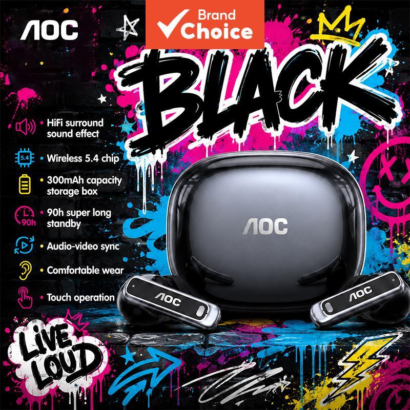 AOC ACT4611 Fones De Ouvido Sem Fio Bluetooth TWS Estéreo Surround Poderoso Efeito De Graves Bluetooth5.4 Chip Stable Li