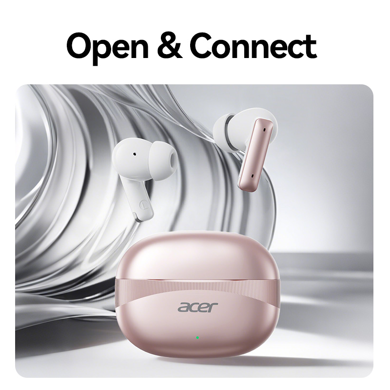 Acer OHR750 Fones De Ouvido Sem Fio Com Microfone Tipo-C Earpods ENC Redução De Ruído TWS Bluetooth5.4 20h Reprodução To