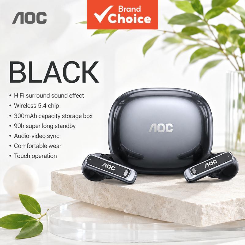 AOC ACT4611 Fones De Ouvido Bluetooth5.4 TWS De Baixa Latência Surround Estéreo Sem Fio Bateria De Longa Duração Control