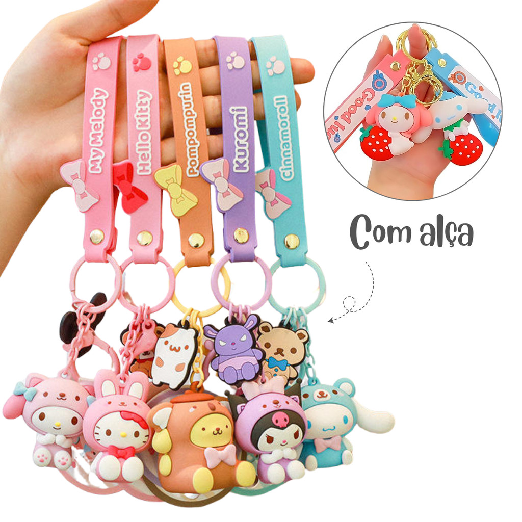 Chaveiro Porta Chaves Pingente Bolsa Escolar Personalizado Personagens Fofos