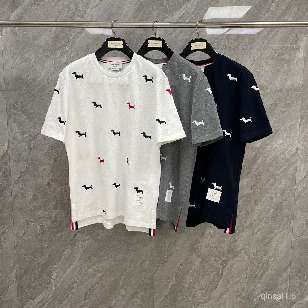 MXFU Spring and summer new style, full-body puppy embroidery, round-neck short-sleeve, unisex couple's trendy design
