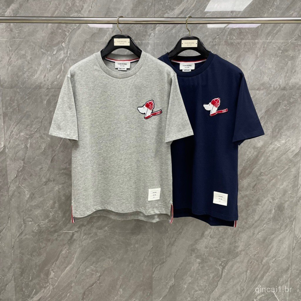 OOXW  Spring and summer new style Christmas puppy embroidery unisex couple's round neck pullover short sleeve shirt T Sh