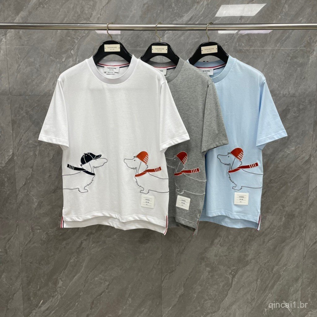 VGUS  New Spring and Autumn Double-Sided Christmas Puppy Embroidery Round Neck Short Sleeve T Matching shirts for men an