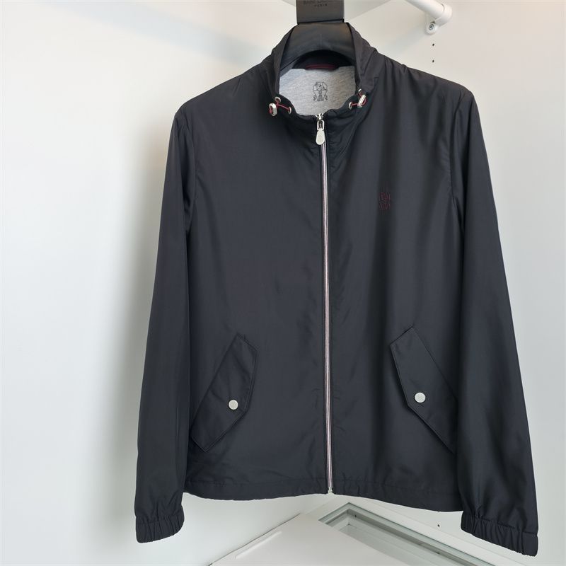 UO5K Spring and summer new men's fashion versatile old money style embroidery logo Casual Stand-Collar Jacket Trendy Coa