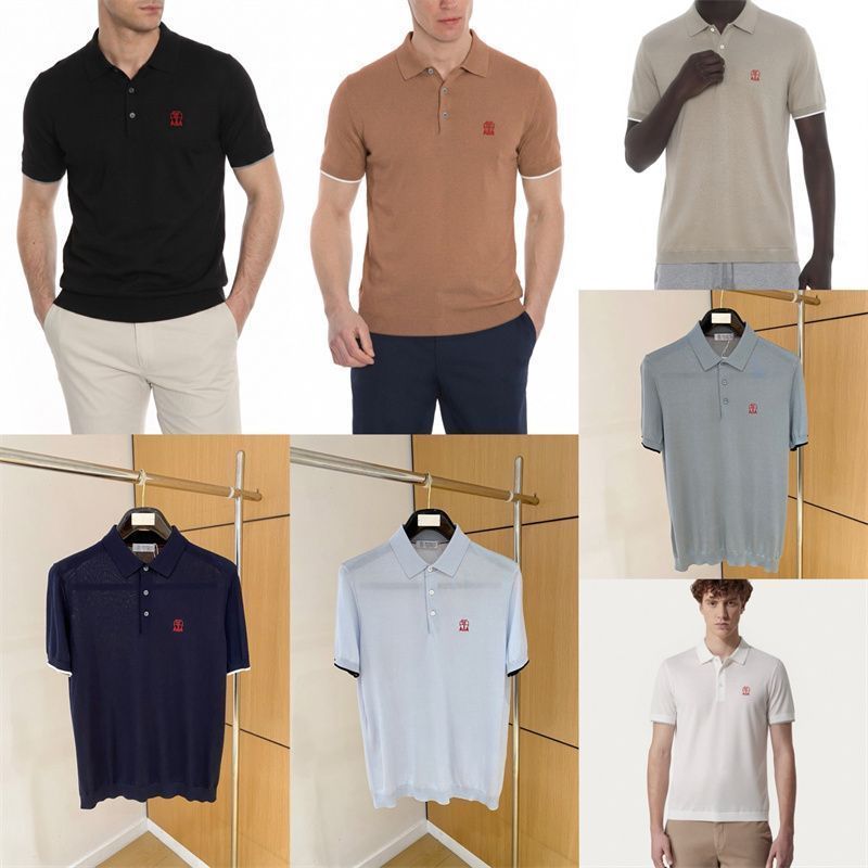 FFTB Spring and summer new men's classic lapel button embroidery logo Casual short-sleeve knitwear POLO Trendy Shirt